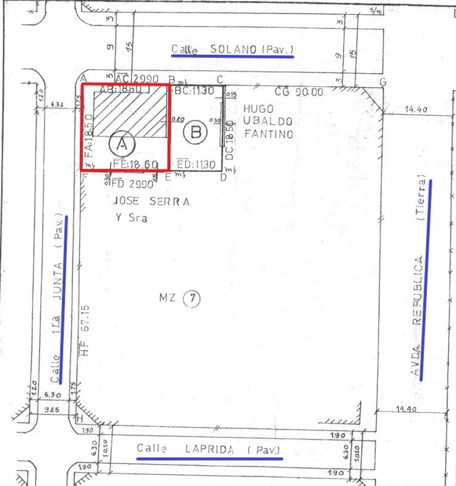 LOTE EN ESQUINA. Todos los servicios!